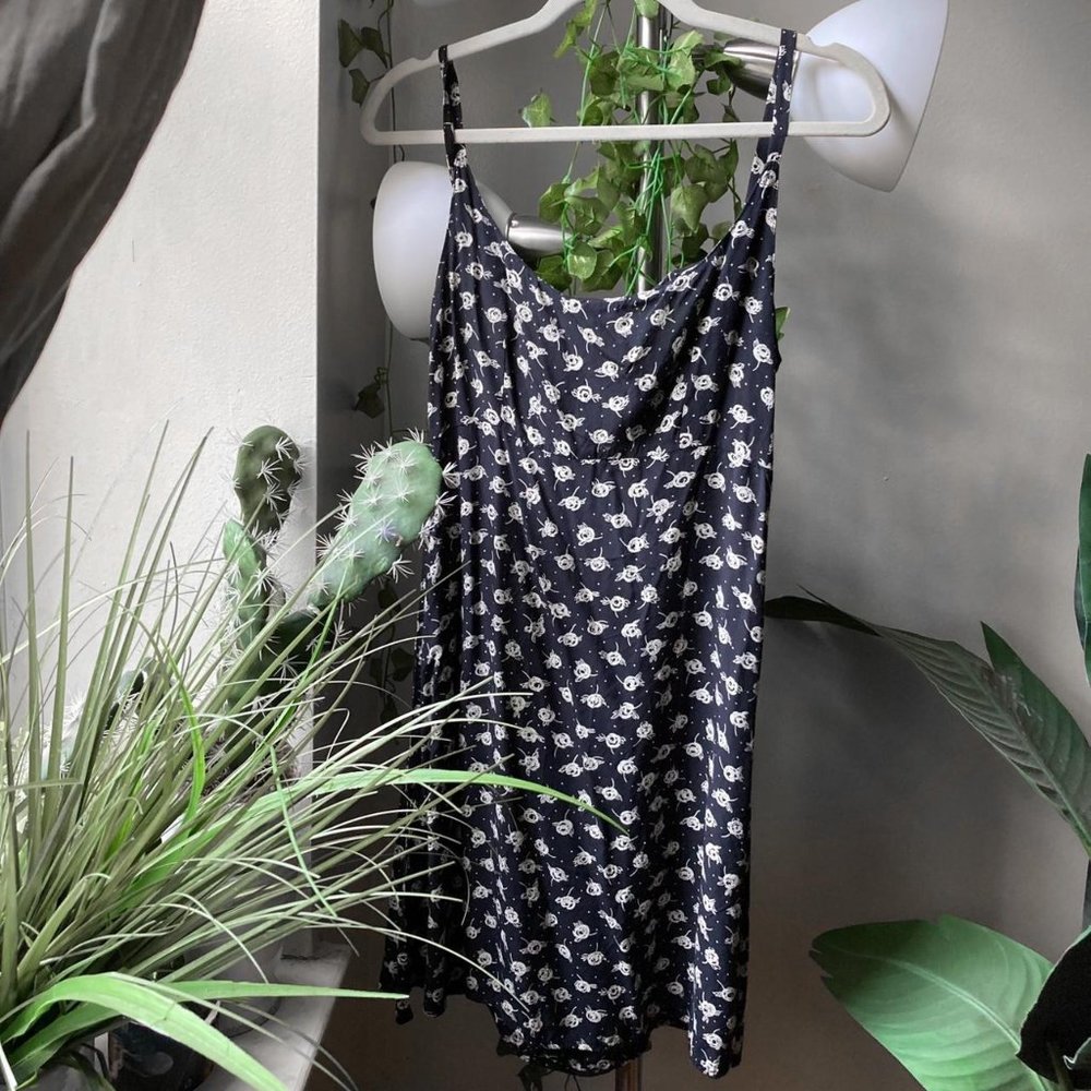Vintage square neck mini dress